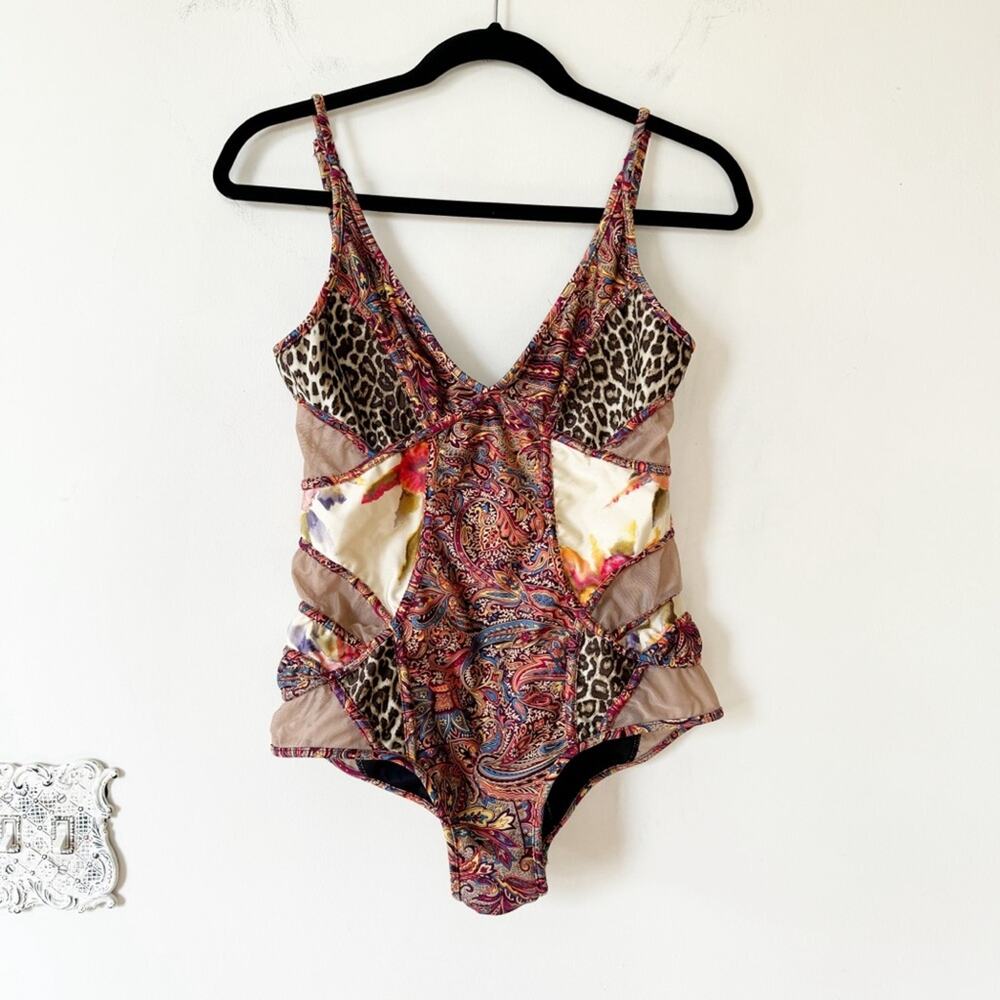 Zimmermann Tan and Pink One Piece Swimsuit